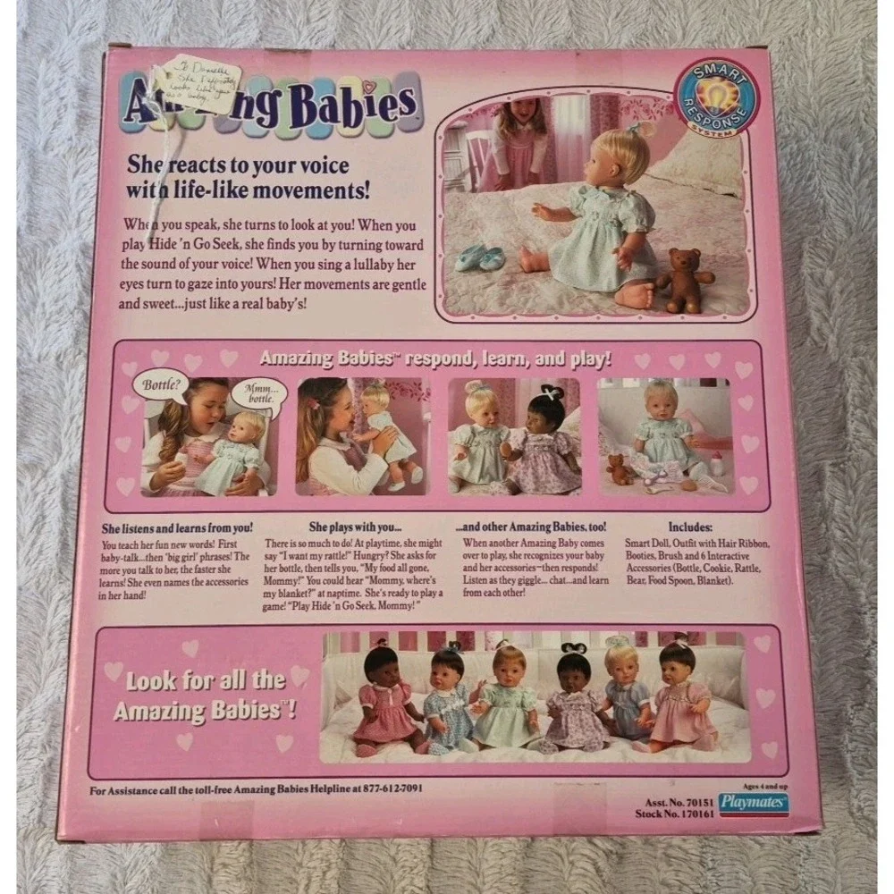 VTG 2000 Playmates Amazing Babies Interactive Doll Access Smart Response System